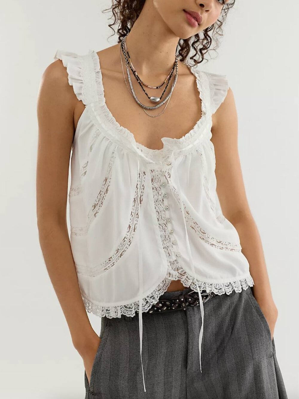 Free People Mabel Tank Top (Sold Out!) in White, Size XS